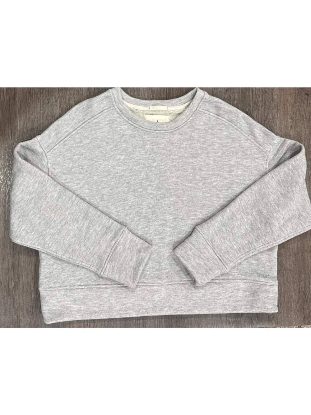 Smartwool Recycled Terry Cropped Crew Sweatshirt Womens Gray Size XL
